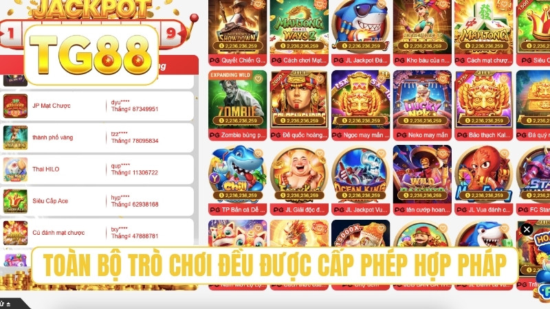 TG88 ⭐ Trang Chủ Chính Thức T11/2026 | TG88 Đăng Ký Bú 188K 19 Toàn bộ trò chơi đều được cấp phép hợp pháp